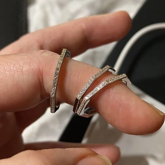 Sterling Silver Octagon CZ Ring Sizes 8,9,11 - Picture 2 of 7